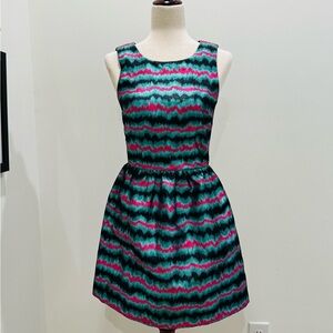 French Connection Metallic Teal/Pink/Black Cocktail Dress, Size 2